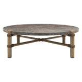 Table de centre Riviera - Pierre anthracite & aluminium satiné