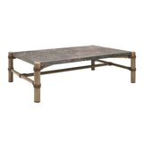 Table de centre Riviera - Pierre anthracite & aluminium satiné - Rectangle - vue 4