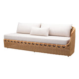 Sectionnel - Section sofa - Rotin tressé haute résistance & aluminium brun foncé