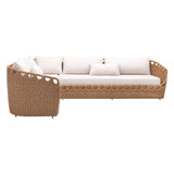 Sectionnel - Section sofa - Rotin tressé haute résistance & aluminium brun foncé - vue 4