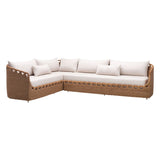 Sectionnel - Section sofa - Rotin tressé haute résistance & aluminium brun foncé - vue 6