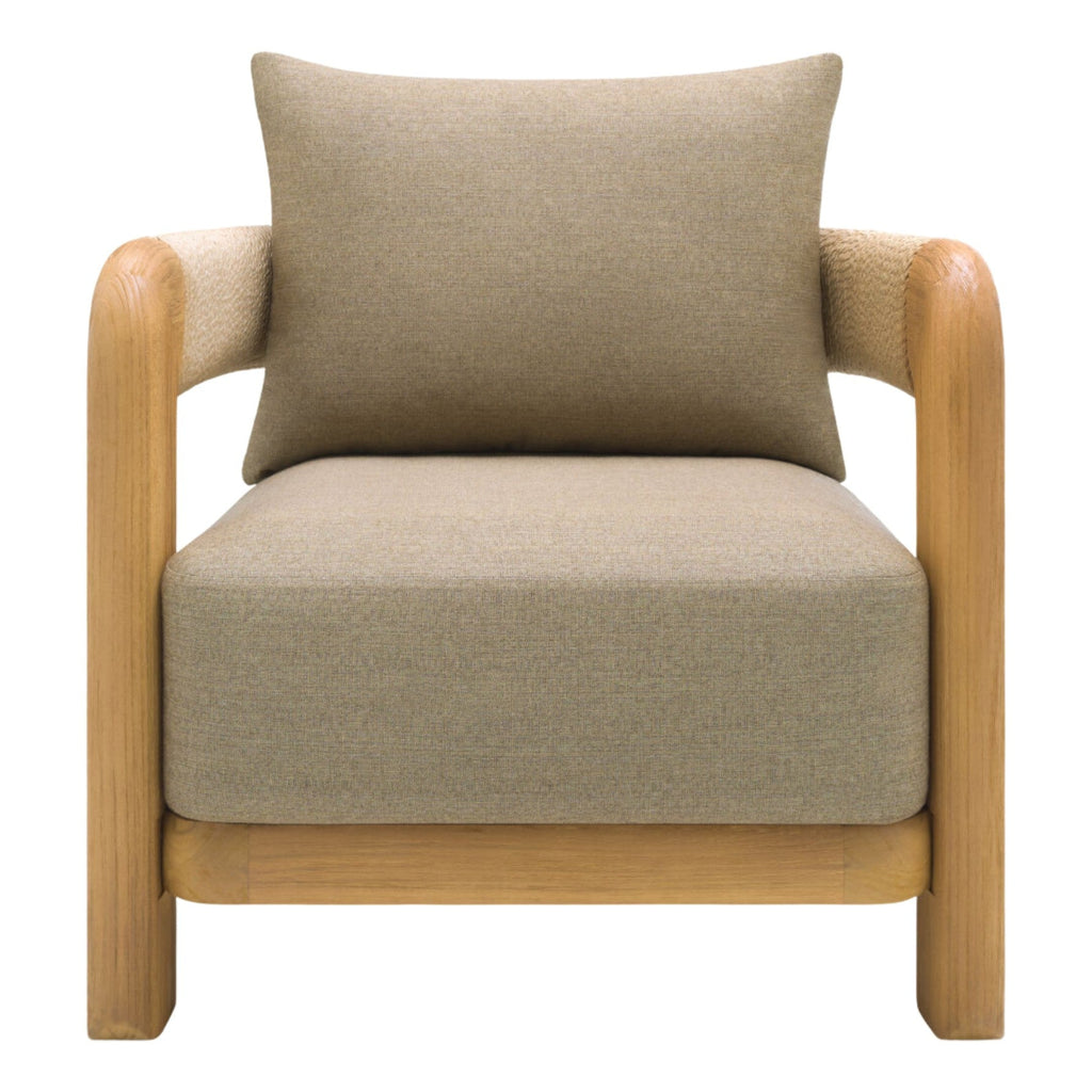 Fauteuil rivage - Teck & corde greige