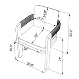 Chaise rivage - Teck & corde greige - vue 6