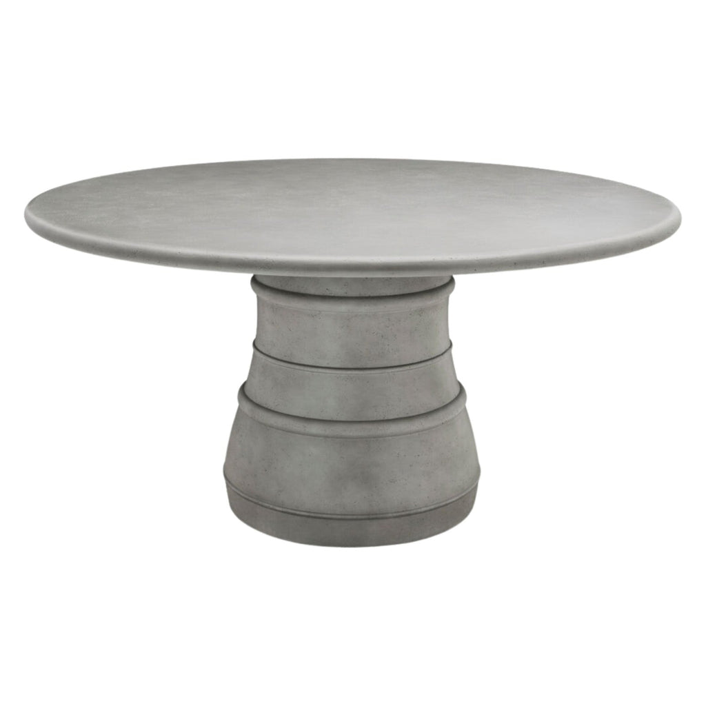 Table minérale - Béton artisanal peint à la main, gris clair