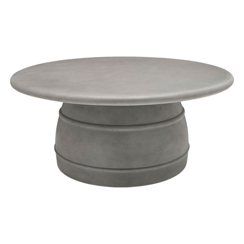 Table basse minérale - Béton artisanal peint à la main, gris clair