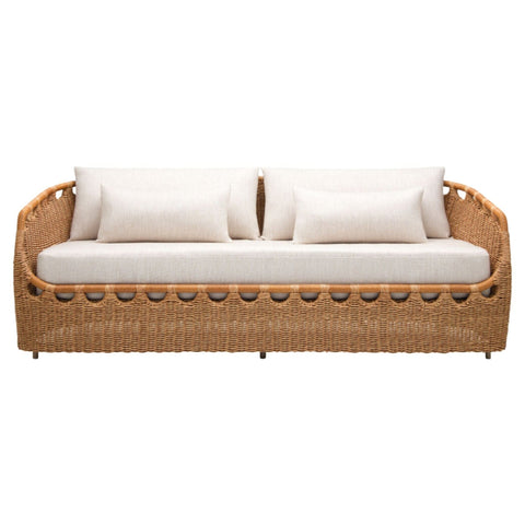 Sofa rivage - Rotin artisanal & aluminium satiné - vue 2