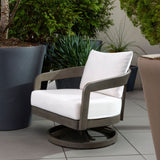 Fauteuil pivotant extérieur - Aluminium anthracite peint à la main - vue 2