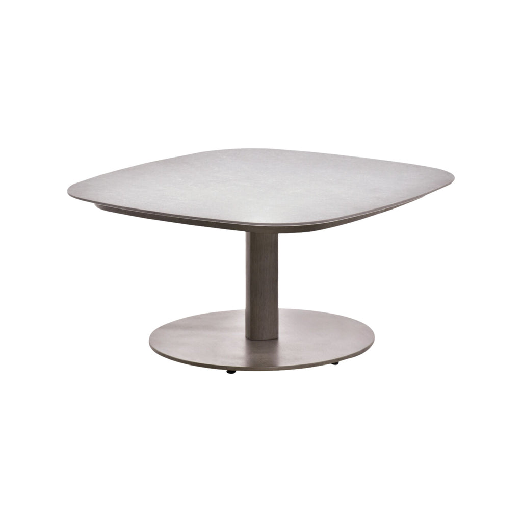 Table basse extérieure - Pierre mate & aluminium anthracite
