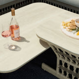 Table basse Capri - Cordage tressé artisanal & aluminium crème - vue 2