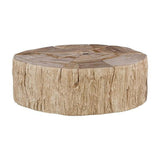 Table basse mosaïque - Bois pétrifié crème & résine - vue 2