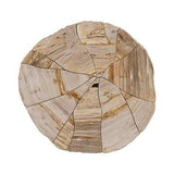 Table basse mosaïque - Bois pétrifié crème & résine - vue 4