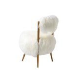 Fauteuil nuage - Agneau de Mongolie blanc & laiton patiné - vue 5