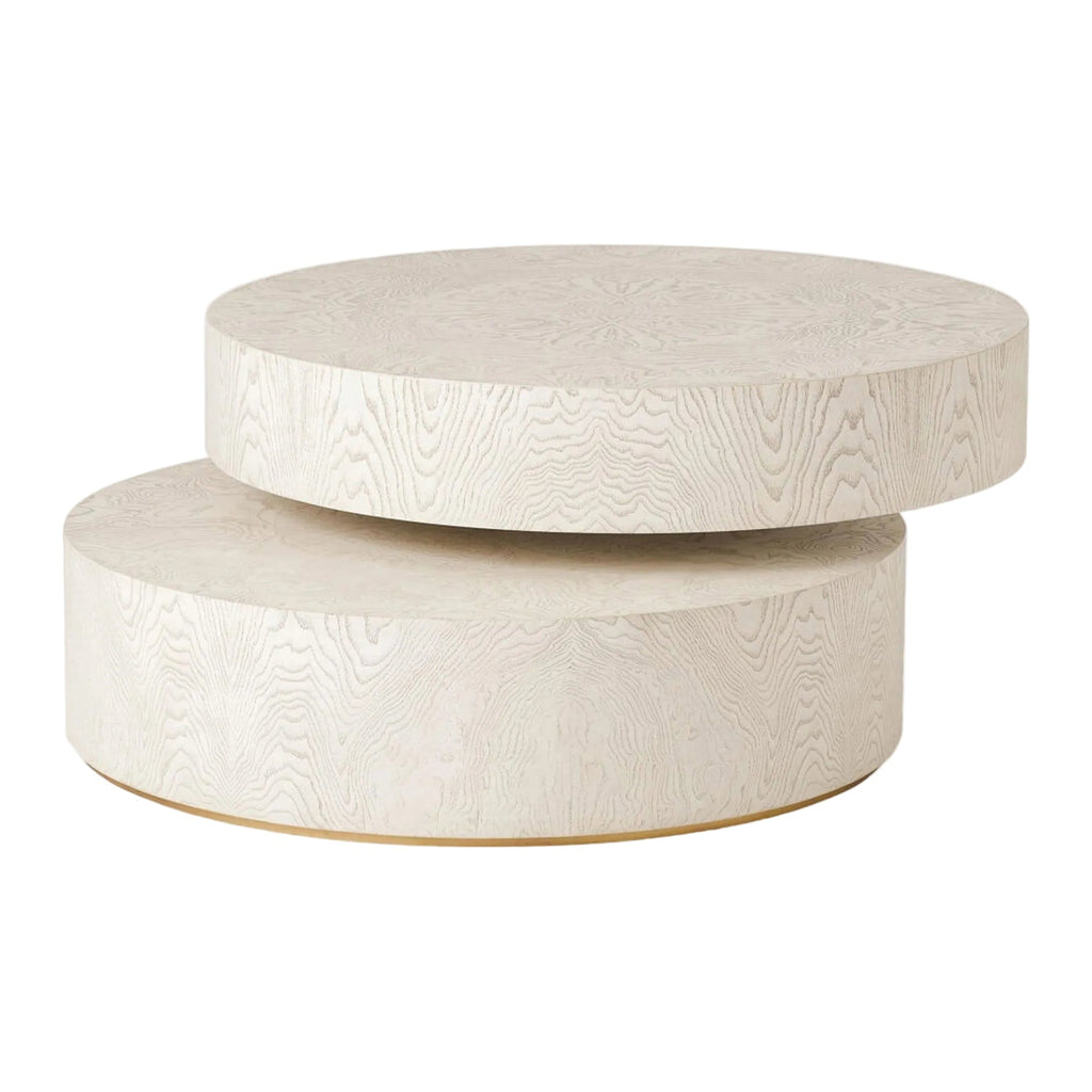Table basse pivotante - Bois massif finition blanche