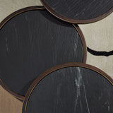 Table basse Eclipse - Marbre cuir gris & bronze doré - vue 3