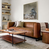 Sofa Épuré - Cuir Caramel & Base Noire - vue 2