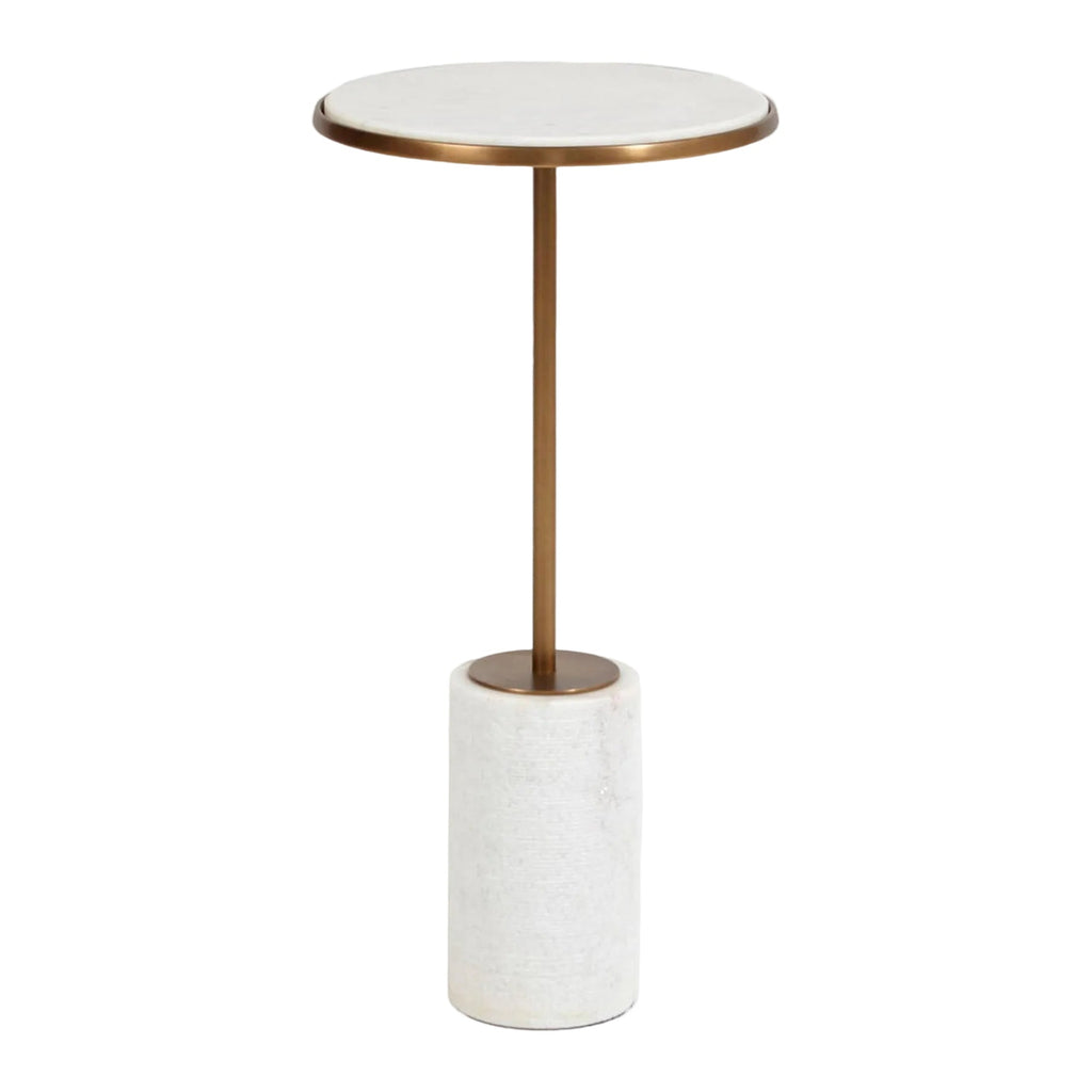 Table Cylindrique - Marbre Foré & Bronze