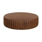 Ottoman rond cuir tan | Tobacco