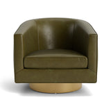Fauteuil pivotant capitonné - Cuir pleine fleur