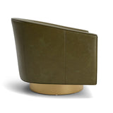 Fauteuil pivotant capitonné - Cuir pleine fleur - vue 3