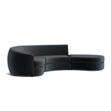 Sectionnel Bora - Velours noir - vue 2