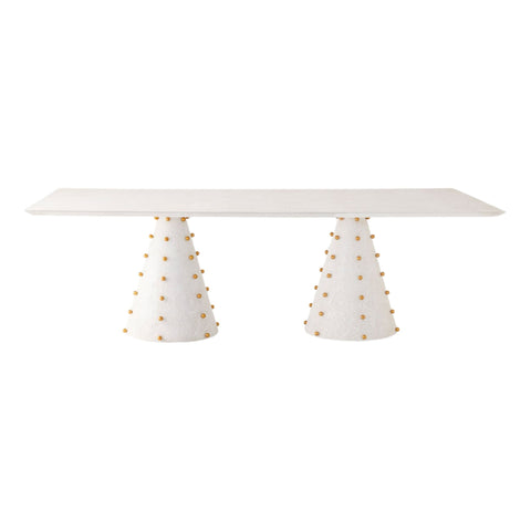 Table à dîner Gemma - Rectangulaire burl blanc