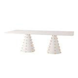 Table à dîner Gemma - Rectangulaire burl blanc - vue 2