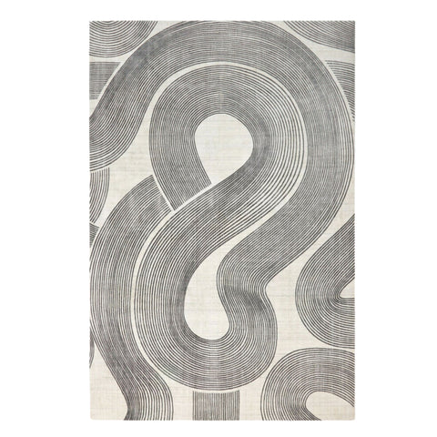 Tapis Serpentage - Crème & charcoal, 9' × 12'