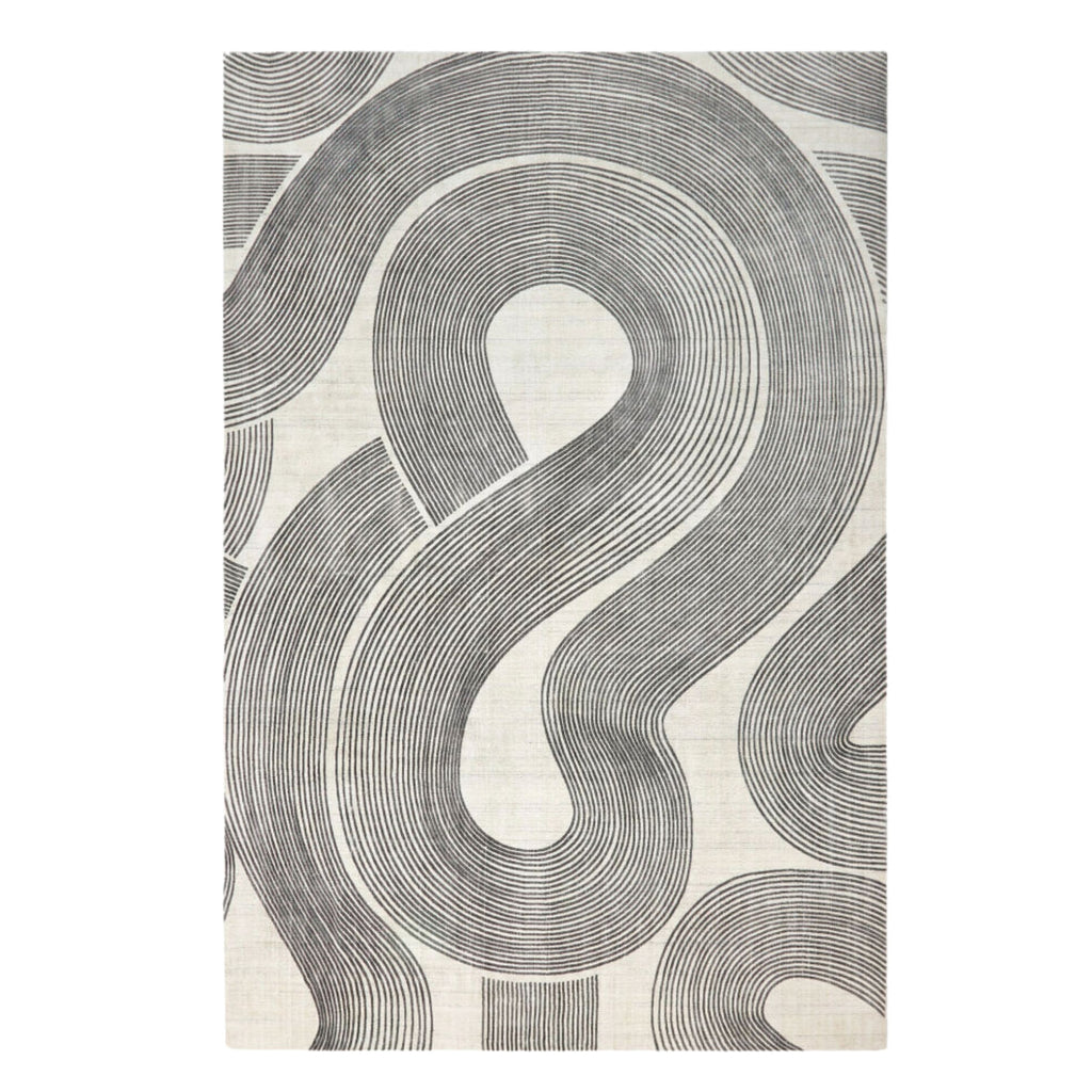 Tapis Serpentage - Crème & charcoal, 8' × 10'