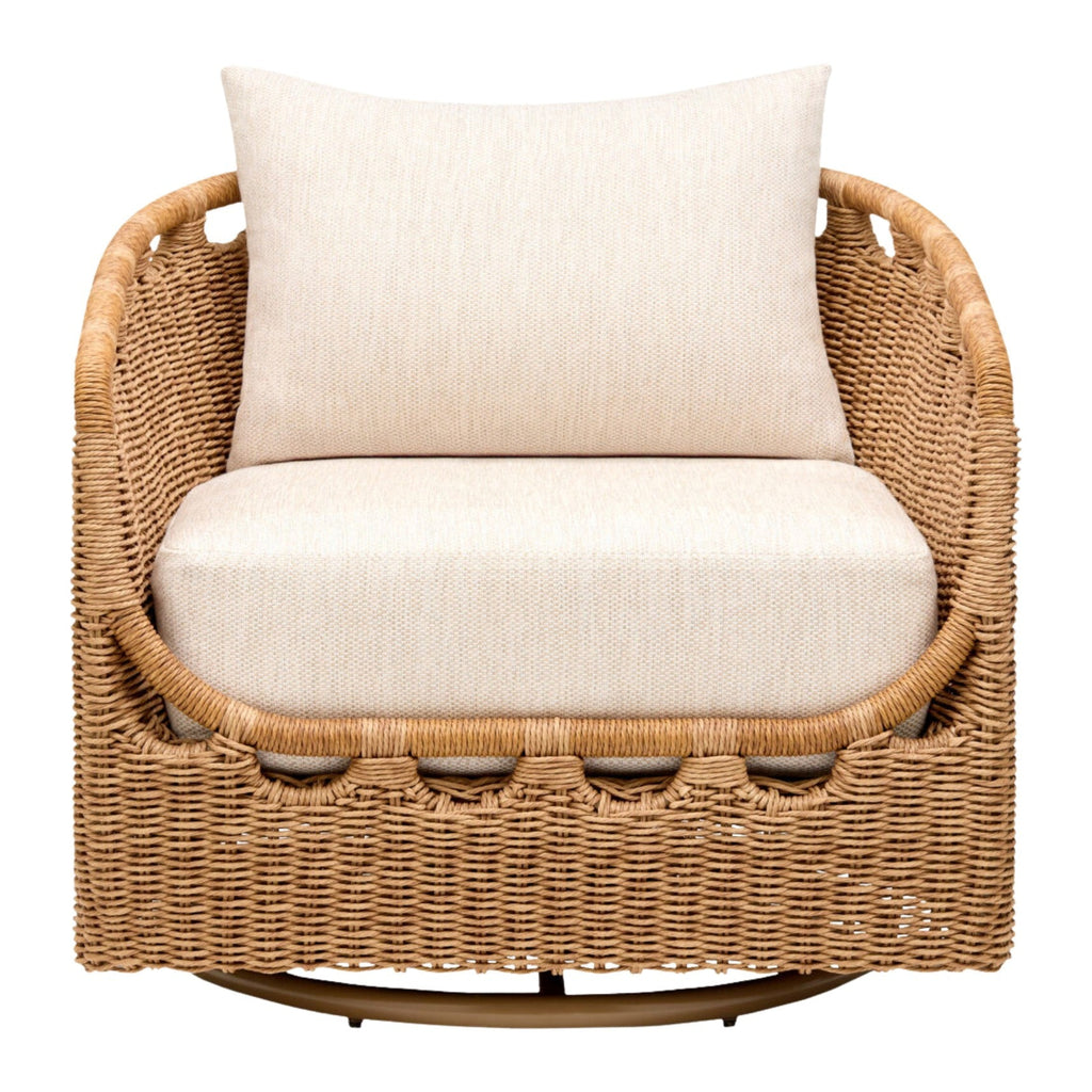 Fauteuil Pivotant Archipel - Fibre Naturelle Lin Blanc Chaud