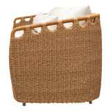 Fauteuil Pivotant Archipel - Fibre Naturelle Lin Blanc Chaud - vue 3
