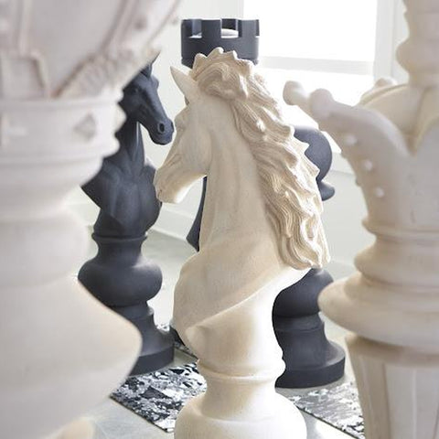 Sculpture Cavalier des Échecs - Pierre Blanche - vue 5