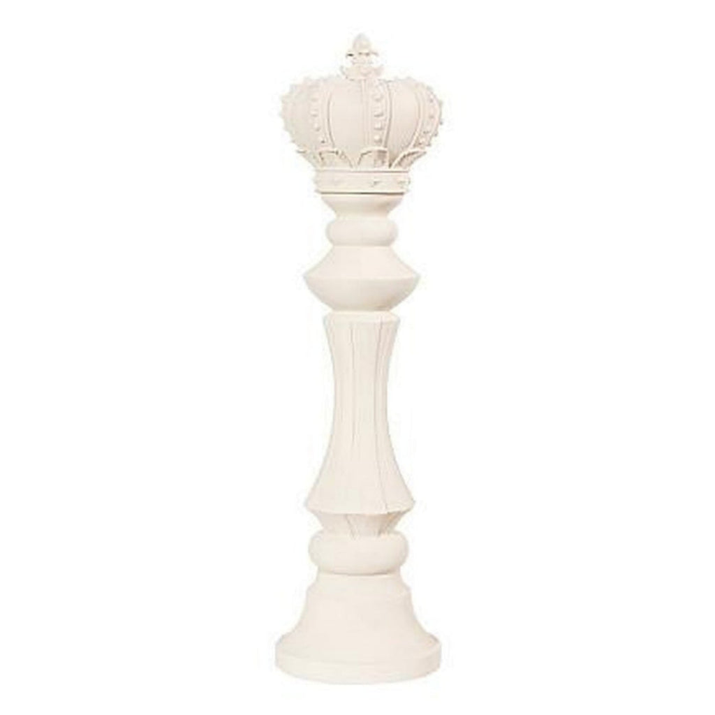 Sculpture Roi des Échecs - Pierre Blanche