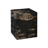 Tabouret Bois Pétrifié - Carré, Pièce Unique
