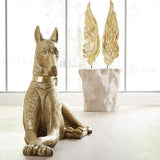 Dogue Doré - Sculpture Animalière Feuille d'Or, Droite - vue 7