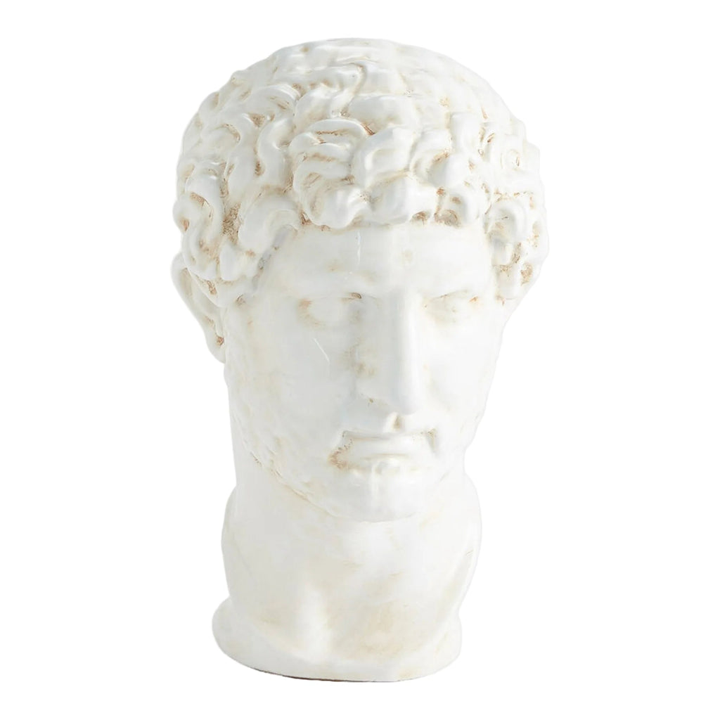 Sculpture - Buste Hadrien - Blanc Émaillé