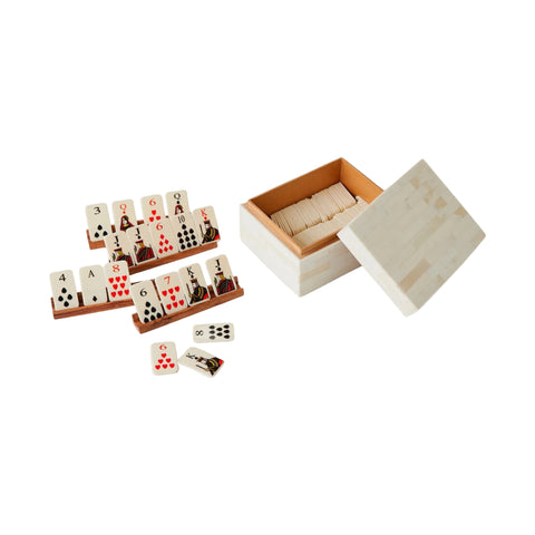 Jeu de Cartes Boîte Ivoire - Os Sculpté