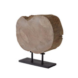 Objet Décoratif - Demi-Roue sur Socle Bois Naturel - vue 3