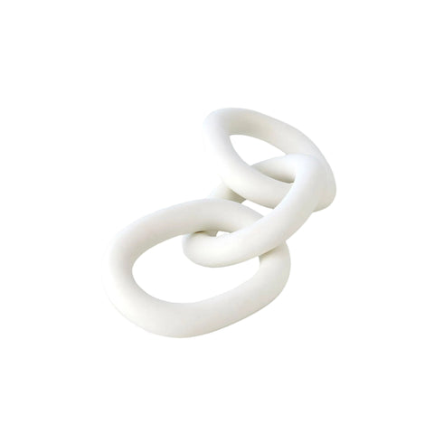 Objet décoratif - Chaîne 3 Anneaux - Blanc Mat