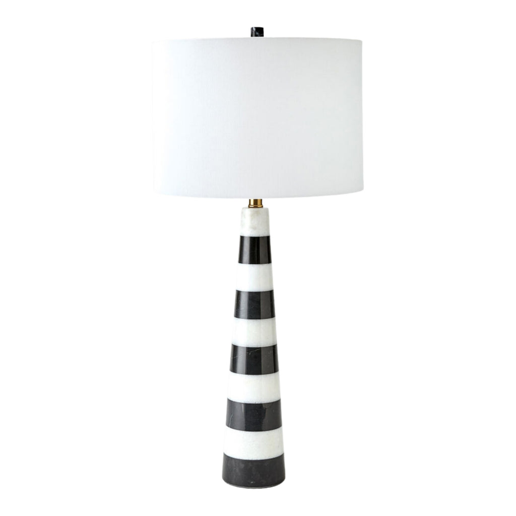 Lampe de table - marbre noir & blanc