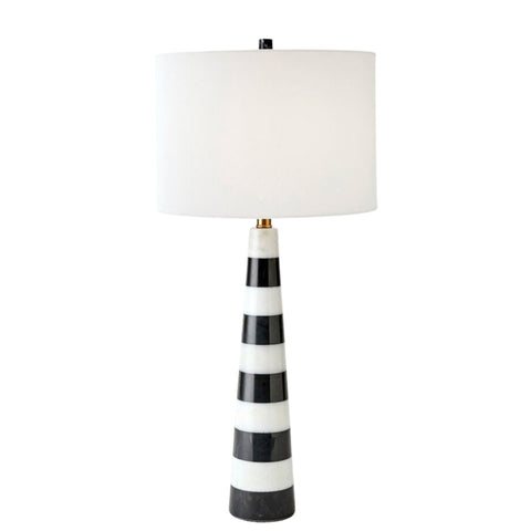 Lampe de table - marbre noir & blanc
