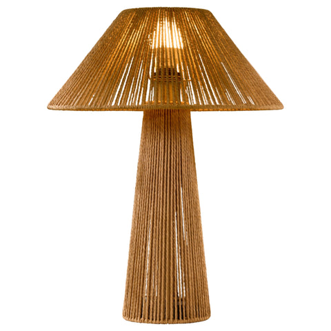 Lampe de table - corde & bois brun