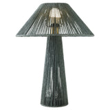 Lampe de table - corde & bois bleu - vue 2