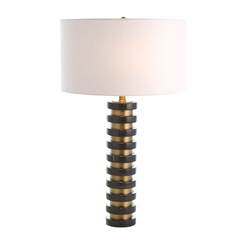 Lampe de table - marbre empilé noir - vue 3