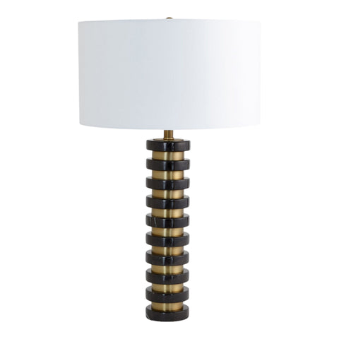 Lampe de table - marbre empilé noir - vue 3