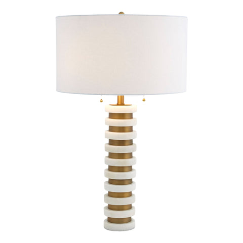 Lampe de table - marbre empilé blanc