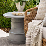 Table d'Appoint Minérale - Béton Gris Sculptural - vue 2