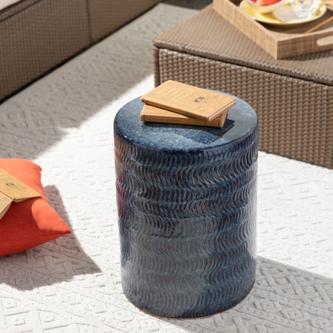 Table d'appoint - Céramique Bleu Glazé