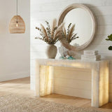 Table console Onyx Translucide Elitis — détail pierre — Maison i-conique