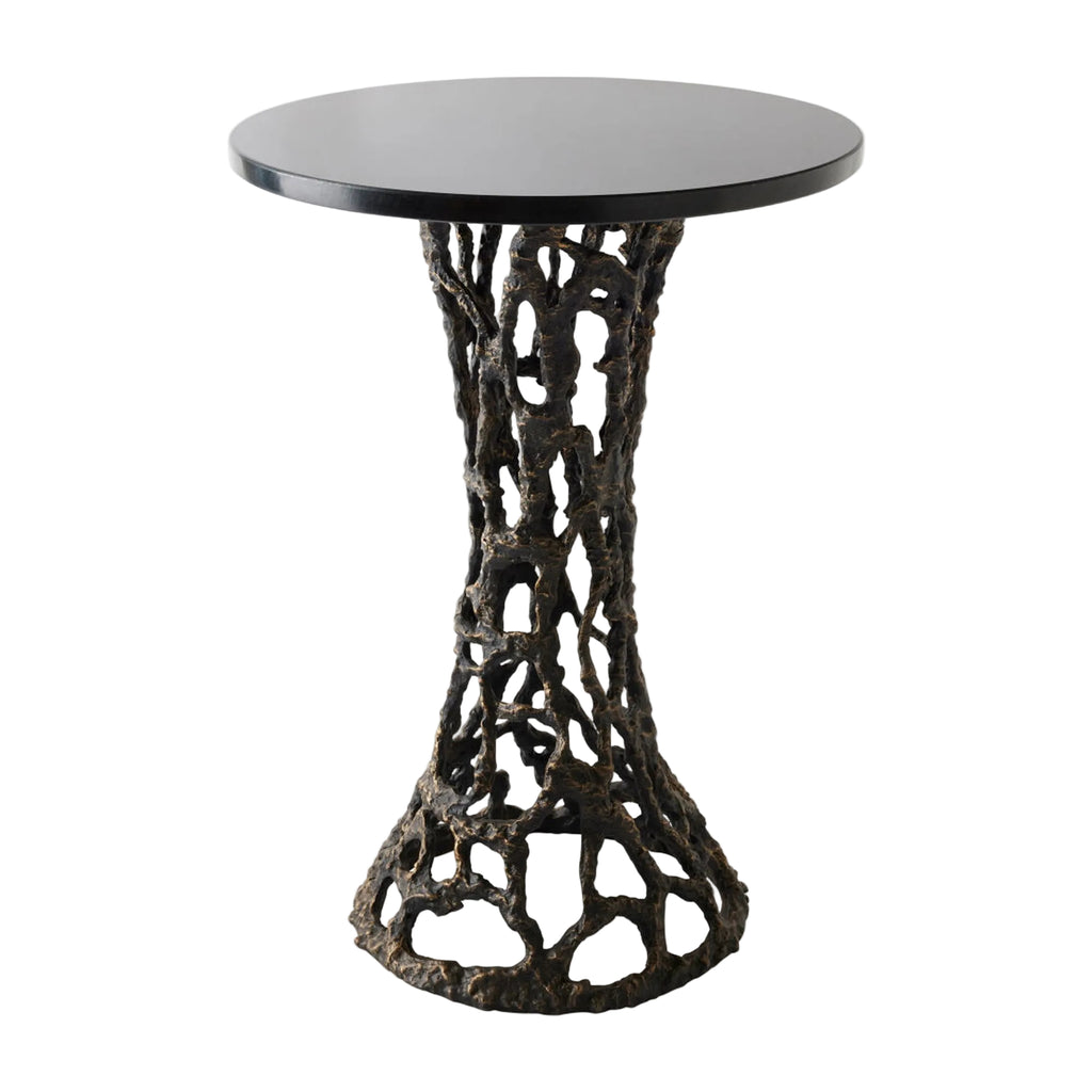Table d'Appoint Bronze & Marbre Noir