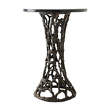 Table d'Appoint Bronze & Marbre Noir - vue 2